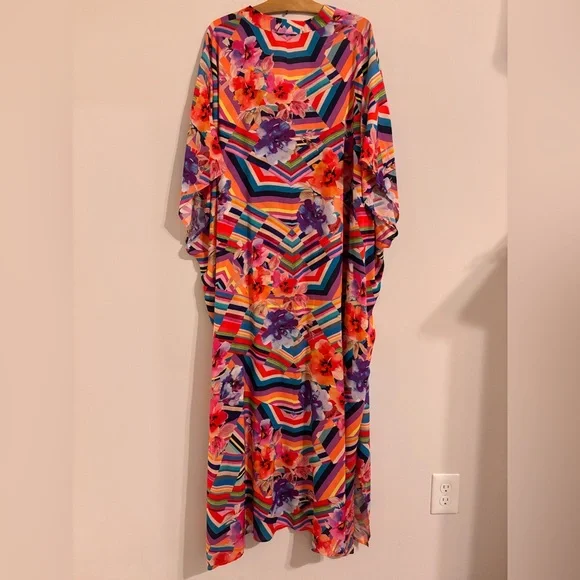Johnny Was EUC Summer Stripes Maxi Kaftan dress - Picture 4 of 12